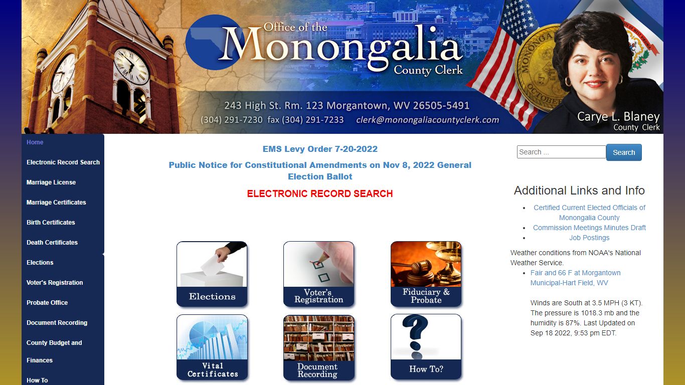 Electronic Record Search - Monongalia County Clerk